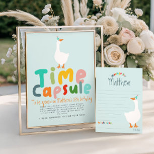 Boys Blue First Birthday Time Capsule Schild
