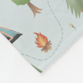 Boys Blue Forest Bear Camping Muster Name Kinder Fleecedecke (Ecke)