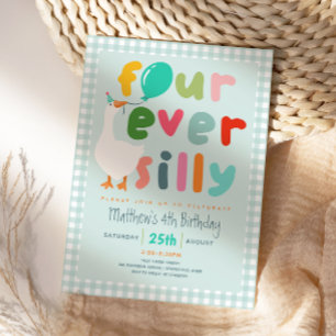 Boys Blue „Four Ever Silly“ Gans 4. Geburtstag Einladung