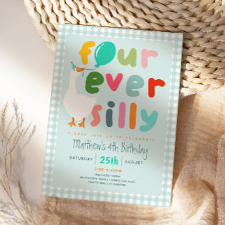 Boys Blue „Four Ever Silly“ Gans 4. Geburtstag Einladung