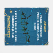 Boys Blue Gold Winter Gymnastik Personalisiert Fleecedecke (Vorderseite (Horizontal))
