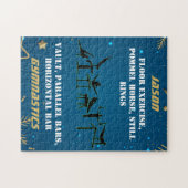 Boys Blue Gold Winter Gymnastik Personalisiert Puzzle (Horizontal)