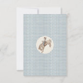 Boys Blue Gray Twins First Rodeo 1st Birthday Dankeskarte (Rückseite)