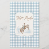 Boys Blue Kariert Cowboy 1. Rodeo Time Kapsel Briefpapier (Rückseite)