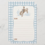 Boys Blue Kariert Cowboy 1. Rodeo Time Kapsel Briefpapier (Vorne/Hinten)