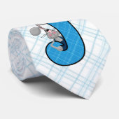 Boy's Blue Kariert Jackrabbit Monogram Letter J Krawatte (Gerollt)