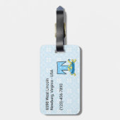 Boys Blue Letter T für Mit Monogramm Reisen mit Sc Gepäckanhänger (Rückseite vertikal)