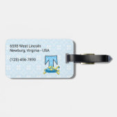 Boys Blue Letter T für Mit Monogramm Reisen mit Sc Gepäckanhänger (Rückseite horizontal)