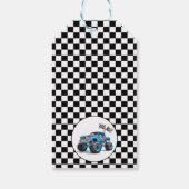 Boys Blue Monster Truck Birthday Geschenkanhänger (Rückseite)