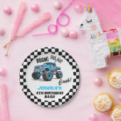 Boys Blue Monster Truck Birthday Pappteller (Party)