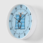 Boy's Blue Moose Strick Muster Mongoram Letter M Wanduhr (Winkel)