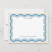 Boys Blue Personalisiert Note Card Flachgeschirr Mitteilungskarte (Vorderseite)