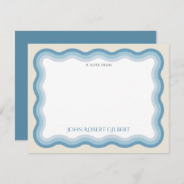 Boys Blue Personalisiert Note Card Flachgeschirr Mitteilungskarte