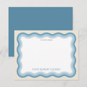 Boys Blue Personalisiert Note Card Flachgeschirr Mitteilungskarte