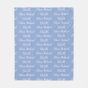 Boys Blue Personalisierte Schrift Name Fleecedecke