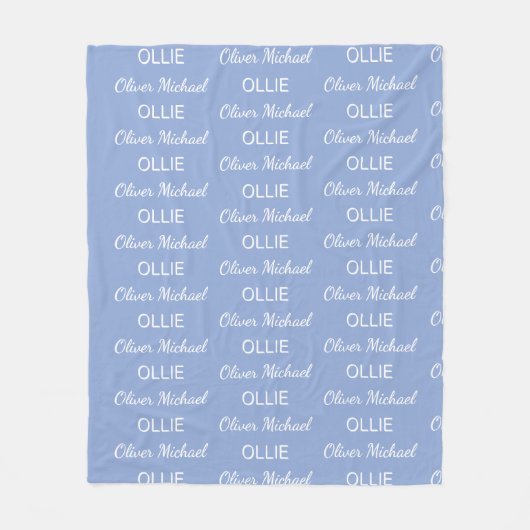 Boys Blue Personalisierte Schrift Name Fleecedecke (Vorderseite)