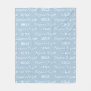 Boys Blue Personalisierte Schrift Name Fleecedecke