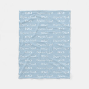 Boys Blue Personalisierte Schrift Name Fleecedecke