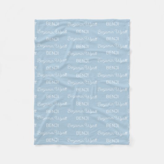 Boys Blue Personalisierte Schrift Name Fleecedecke (Vorderseite)