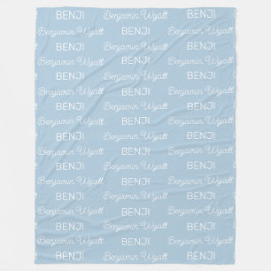Boys Blue Personalisierte Schrift Name Fleecedecke