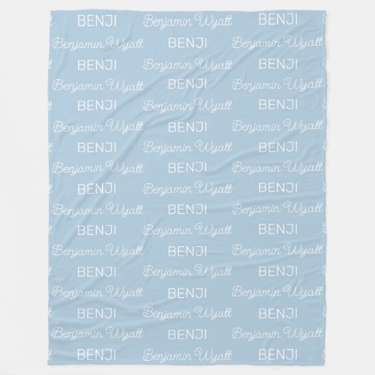Boys Blue Personalisierte Schrift Name Fleecedecke (Vorderseite)