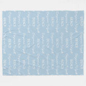 Boys Blue Personalisierte Schrift Name Fleecedecke (Vorderseite (Horizontal))