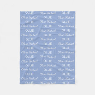 Boys Blue Personalisierte Schrift Name Fleecedecke