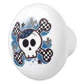 Boys Blue Pirate Skull Crossbones Punk Dresser Keramikknauf (Rechts)