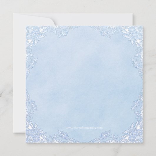 Boys Blue Rosary Christening Einladung (Rückseite)