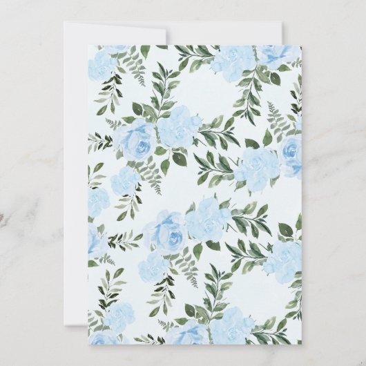 Boys Blue Rose Safari Animals Baby Dusche Einladung (Rückseite)