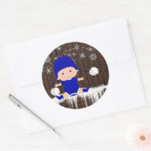 Boys Blue Snowflake Baby Shower Stickers (Umschlag)
