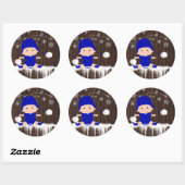 Boys Blue Snowflake Baby Shower Stickers (Blatt)