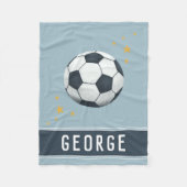 Boys Blue Soccer Ball Sport Kinder Fleecedecke (Vorderseite)