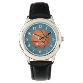 Boys Blue Sports Basketball Kinder Armbanduhr
