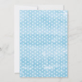 Boys Blue Stork Monogram Floral Baby Dusche Einladung (Rückseite)