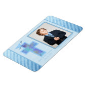 Boys Blue Strip 1. Heiliger Kommunion Foto Magnet (Linke Seite)