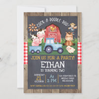 Boys Blue Tractor Chalkboard Farm Geburtstag