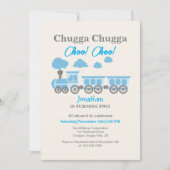 Boys Blue Train 2. Geburtstag Party Einladung (Vorderseite)