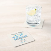 Boys Blue Train 2. Geburtstag Party Rechteckiger Pappuntersetzer (Vor Ort)