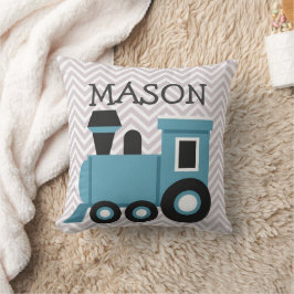 Boys Blue Train Personalisiert Pillow Kissen