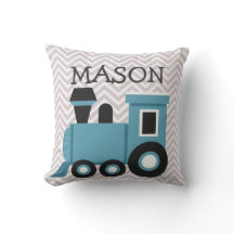 Boys Blue Train Personalisiert Pillow