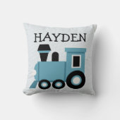 Boys Blue Train Pillow Kissen (Vorderseite)