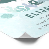 Boys Blue under Sea Birth Stats Kinderzimmer Poster (Ecke)