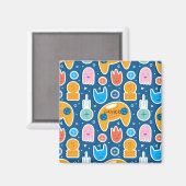 Boys Blue Video Game Controller Muster Magnet (Vorderseite/Rückseite)