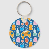 Boys Blue Video Game Controller Muster Schlüsselanhänger (Vorderseite)