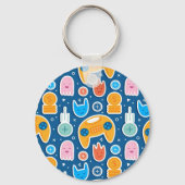 Boys Blue Video Game Controller Muster Schlüsselanhänger (Rückseite)