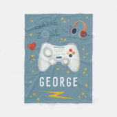 Boys Blue Video Game Kinder Cool Fleecedecke (Vorderseite)