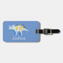 Boys Blue Watercolor Dinosaurier und Name Kinder