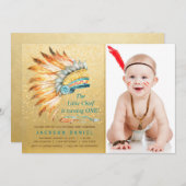 Boys Boho Birthday Party Tribal Einladung (Vorne/Hinten)