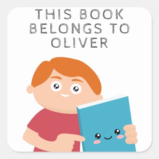 Boys Book Quadratischer Aufkleber (Vorderseite)
